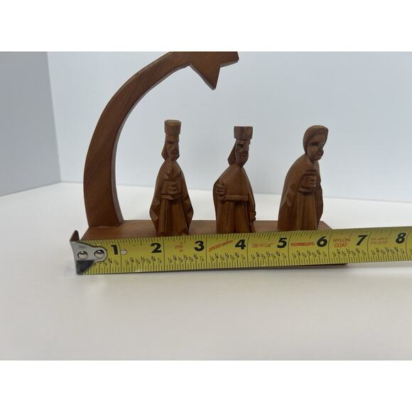 Hand Carved Wood Wise Men, Christmas Star, Nativity, 6” - Picture 8 of 8